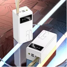Power Bank Viaking YM-511 Quick Charging 50000 mAh 10.5W, пауэрбанк с LED-индикатором, фонариком, быстрой зарядкой, typeC + 2 USB