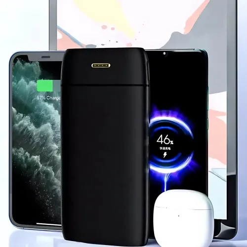 Повербанк Lenyes PX167 10000 mAh, зовнішній акумулятор, 2 USB, 5V/2.1A, LED-індикатор, Li-Ion акумулятор, чорний - фото 7