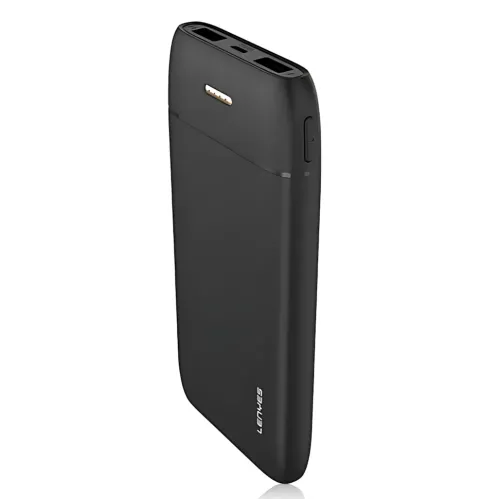 Повербанк Lenyes PX167 10000 mAh, зовнішній акумулятор, 2 USB, 5V/2.1A, LED-індикатор, Li-Ion акумулятор, чорний - фото 2