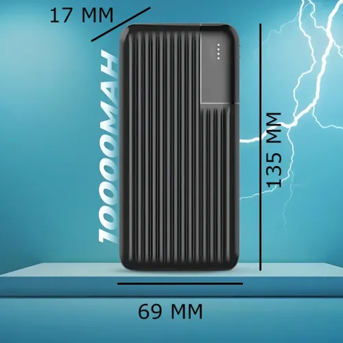 Зовнішній акумулятор Power Bank 10000 mAh Lenyes PX161, USB, 10,5 Вт, LED-індикатори, Lightning, Li-ion, чорний - фото 8