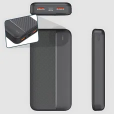Power Bank LENYES PX163 10000 mAh з LED-індикацією, 2 USB, універсальною зарядкою