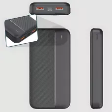 Power Bank LENYES PX163 10000 mAh з LED-індикацією, 2 USB, універсальною зарядкою