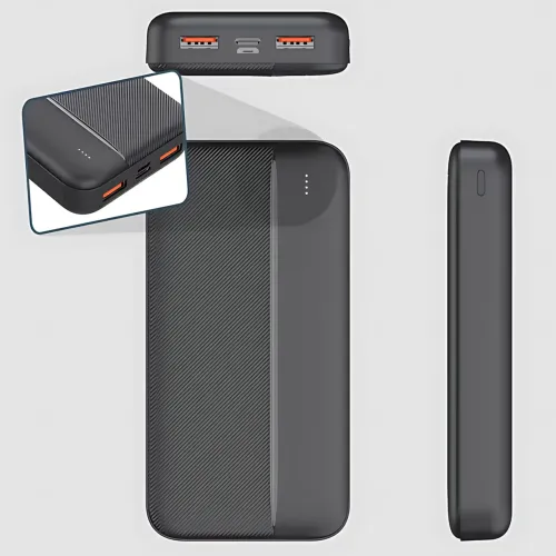 Power Bank LENYES PX163 10000 mAh з LED-індикацією, 2 USB, універсальною зарядкою