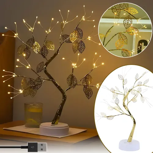 Настільна LED-лампа Нічник-Дерево 72 LED з USB-живленням/3xAA, гнучкими гілками, 50 см