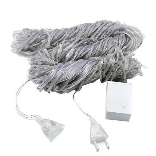 Гірлянда-штора XMAS 160 LED W-9, 2×2 м, холодне біле світло, мідний дріт, ретростиль, 220 В, з'єднується, внутрішня - фото 3