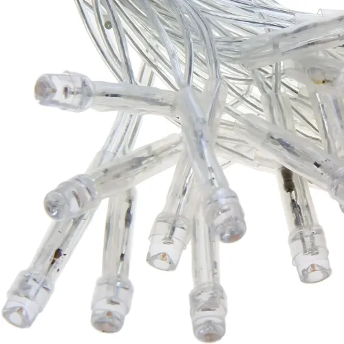 Гірлянда-штора XMAS 300 LED W-9, 3×3 м, холодне біле світло, мідний дріт, ретростиль, 220 В, з'єднується, внутрішня, водоспад - фото 4