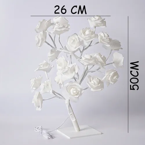 Настольная LED-лампа «Дерево Белая Роза» NNG-04 — 24 LED, теплый свет, гибкие ветви, металл, 220V, 50.8×26 см - фото 8