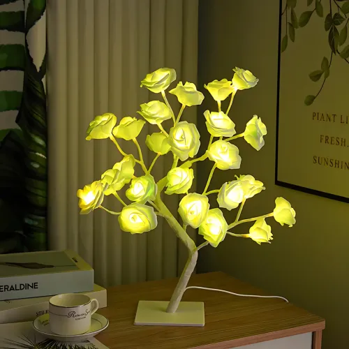 Настольная LED-лампа «Дерево Белая Роза» NNG-04 — 24 LED, теплый свет, гибкие ветви, металл, 220V, 50.8×26 см - фото 6