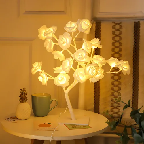 Настольная LED-лампа «Дерево Белая Роза» NNG-04 — 24 LED, теплый свет, гибкие ветви, металл, 220V, 50.8×26 см - фото 7