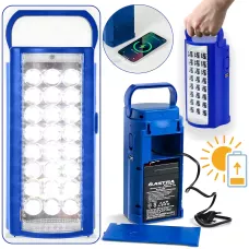 Аккумуляторный светодиодный фонарь Astra Silver RD-24, 24 LED, 80 Вт, 6V/4000 mAh, USB, SOLAR, 220В, синий