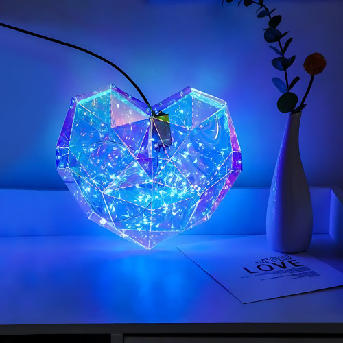 Ночник 3D Сердце ART-0633 с голографическим эффектом, Multi-подсветкой, кнопкой включения, питанием от AAA и USB - фото 6