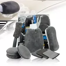 Набір рушників для автомобіля 9-в-1 з мікрофібри, для миття, полірування та догляду за авто, м'які безворсові серветки й аксесуари