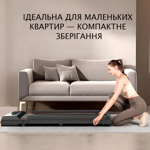 Складана бігова доріжка YXT003 3-в-1 Walking Pad, до 150 кг, 10 км/год, з пультом, LED-дисплеєм, зона бігу 107×40 см - фото 8