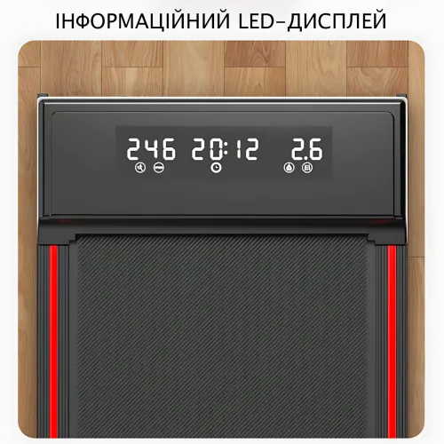 Складана бігова доріжка YXT003 3-в-1 Walking Pad, до 150 кг, 10 км/год, з пультом, LED-дисплеєм, зона бігу 107×40 см - фото 6
