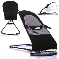 Детское кресло-шезлонг Baby Recliner Chair MA294, кресло-качалка с 3 уровнями наклона, от рождения до 2 лет, черный