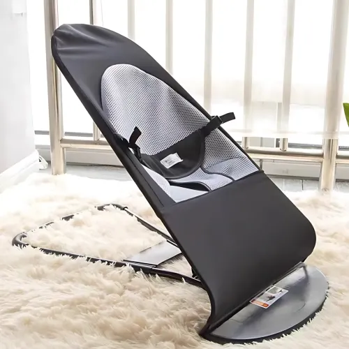 Дитяче крісло-шезлонг Baby Recliner Chair MA294, крісло-гойдалка з 3 рівнями нахилу, від народження до 2 років, чорний - фото 8
