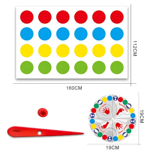 Підлогова гра Твістер MA780 Dance Pad Toy Party Game, килимок 160×112 см, диск 19 см, для дітей і дорослих, кольорова коробка - фото 7