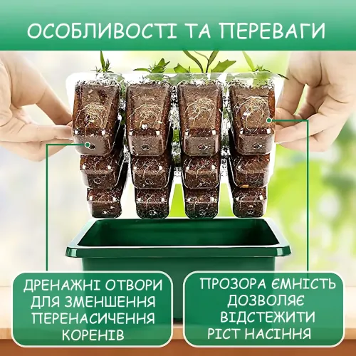 Набор для выращивания рассады MA731, 5 контейнеров с прозрачными крышками, LED-подсветка, вентиляция, мини-теплица, USB-питание - фото 5