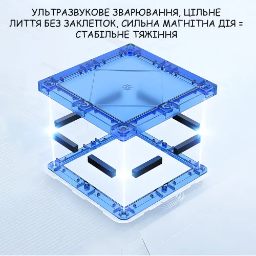 Магнитный детский конструктор D018, 110 деталей: 3D-фигуры, окна, наклейки, ABS-пластик, обучающий развивающий набор от 3 лет - фото 4