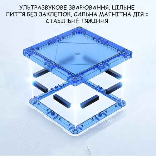 Магнітний дитячий конструктор D018, 110 деталей: 3D-фігури, вікна, наклейки, ABS-пластик, розвиваючий набір від 3 років - фото 4