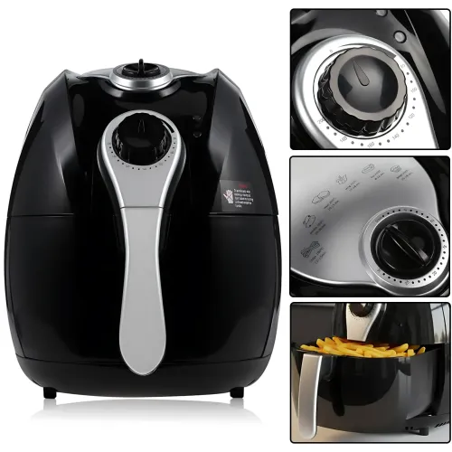 Мультипіч-аерофритюрниця Domotec MS-3220 4.5 л, потужність 1300 Вт, 6 програм, механічне керування, чорний