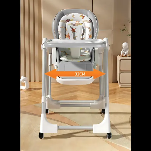 Стільчик для годування BabyChair Z901 2-в-1: шезлонг, 4 положення спинки, 5 рівнів висоти, колеса, знімний стіл - фото 3