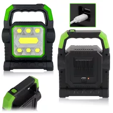 Ліхтарик із сонячною панеллю HC-7078 20W, COB+LED, 1800 лм, акумулятор 2800 мА·год, Power Bank, USB, IP44, туристичний