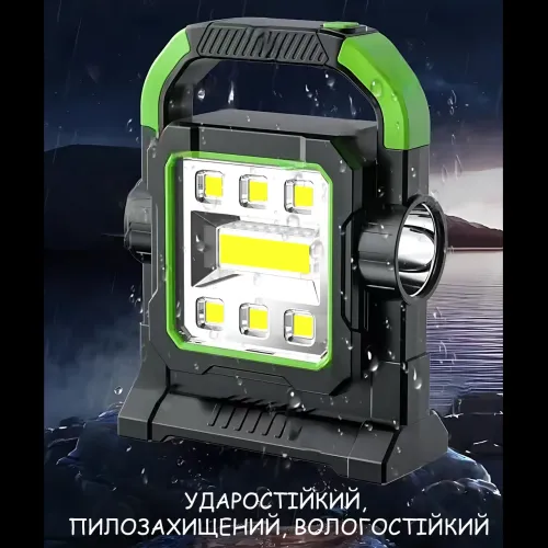 Ліхтарик HC-7078B із сонячною панеллю 20W, COB+LED, 3000 лм, акумулятор 2500 мА·год, Power Bank, USB, IP44, кемпінговий - фото 8