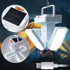 Акумуляторний кемпінговий ліхтар TORCH BL-2030 із сонячною панеллю та USB-зарядкою, ручний та підвісний, LED-лампа 4 секції