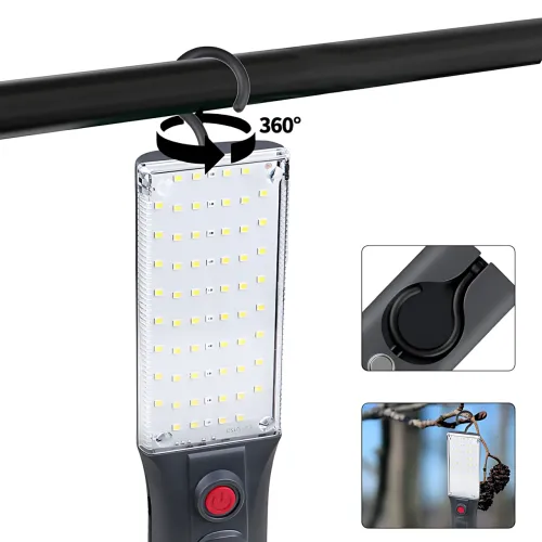 Ліхтарик світлодіодний TORCH ZJ-1258 з магнітом і гаком, 1000 лм, COB LED, USB-зарядка, 5 режимів, вбудований акумулятор, чорний - фото 4