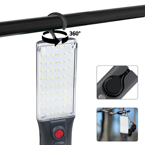 Ліхтарик світлодіодний TORCH ZJ-1258 з магнітом і гаком, 1000 лм, COB LED, USB-зарядка, 5 режимів, вбудований акумулятор, чорний - фото 4