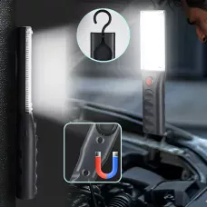 Ліхтарик світлодіодний TORCH ZJ-1258 з магнітом і гаком, 1000 лм, COB LED, USB-зарядка, 5 режимів, вбудований акумулятор, чорний