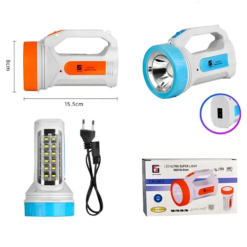 Ліхтарик акумуляторний TORCH SG-1983, 800 лм, 2 режими, COB + SMD LED, 1200 мА·год, 220V, бічна лампа, індикатор заряду Білий із б - фото 8