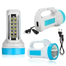 Ліхтарик акумуляторний TORCH SG-1983, 800 лм, 2 режими, COB + SMD LED, 1200 мА·год, 220V, бічна лампа, індикатор заряду Білий із б