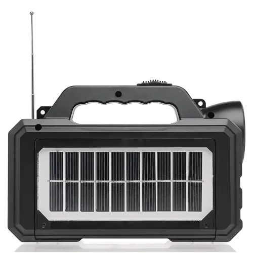 Туристичний ручний ліхтар GD-8077FM Solar із сонячною батареєю, Power Bank 4000 мА·год, FM-радіо, 2 LED-лампи 3 Вт, USB-вихід - фото 5
