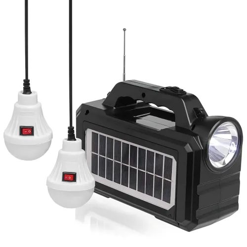 Туристичний ручний ліхтар GD-8077FM Solar із сонячною батареєю, Power Bank 4000 мА·год, FM-радіо, 2 LED-лампи 3 Вт, USB-вихід - фото 3