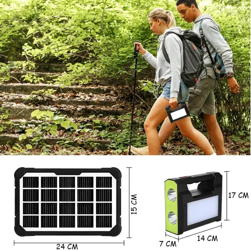 Зарядна станція GD Super GD-C7 із сонячною панеллю 3,5 Вт, 30 Вт LED, Power Bank 4000 мА·год, 3 LED-лампи, USB, автономна система - фото 8