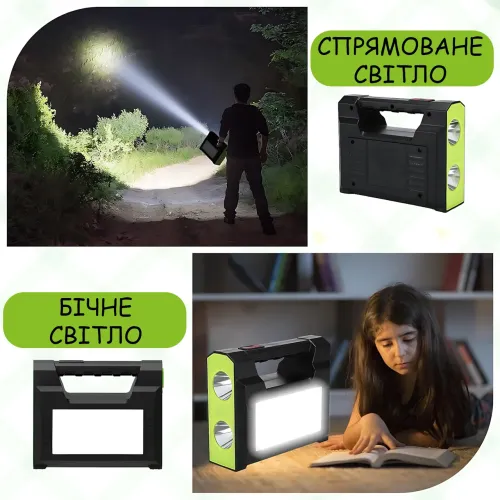 Зарядна станція GD Super GD-C7 із сонячною панеллю 3,5 Вт, 30 Вт LED, Power Bank 4000 мА·год, 3 LED-лампи, USB, автономна система - фото 7