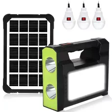 Зарядна станція GD Super GD-C7 із сонячною панеллю 3,5 Вт, 30 Вт LED, Power Bank 4000 мА·год, 3 LED-лампи, USB, автономна система