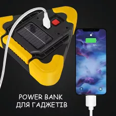 Прожектор світлодіодний Hurry Bolt HB-7709 із сонячною панеллю, аварійний LED-ліхтар 500 лм, Power Bank, USB, червоне світло SOS