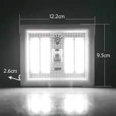 Світильник бездротовий Light Switch HY-604 з тумблером, COB LED, магнітне кріплення, 9 Вт, на батарейках AAA, переносний, білий