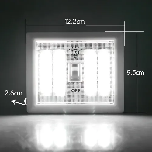 Світильник бездротовий Light Switch HY-604 з тумблером, COB LED, магнітне кріплення, 9 Вт, на батарейках AAA, переносний, білий - фото 10