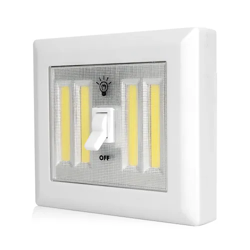 Світильник бездротовий Light Switch HY-604 з тумблером, COB LED, магнітне кріплення, 9 Вт, на батарейках AAA, переносний, білий - фото 4