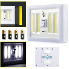 Світильник бездротовий Light Switch HY-604 з тумблером, COB LED, магнітне кріплення, 9 Вт, на батарейках AAA, переносний, білий
