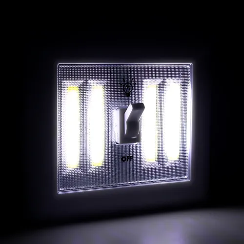 Светильник беспроводной Light Switch HY-604 с тумблером, COB LED, магнитное крепление, 9 Вт, на батарейках AAA, переносной, белый - фото 5