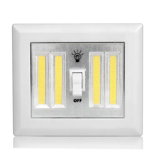 Светильник беспроводной Light Switch HY-604 с тумблером, COB LED, магнитное крепление, 9 Вт, на батарейках AAA, переносной, белый - фото 2