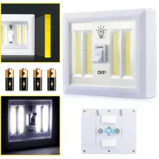 Світильник бездротовий Light Switch HY-604 з тумблером, COB LED, магнітне кріплення, 9 Вт, на батарейках AAA, переносний, білий
