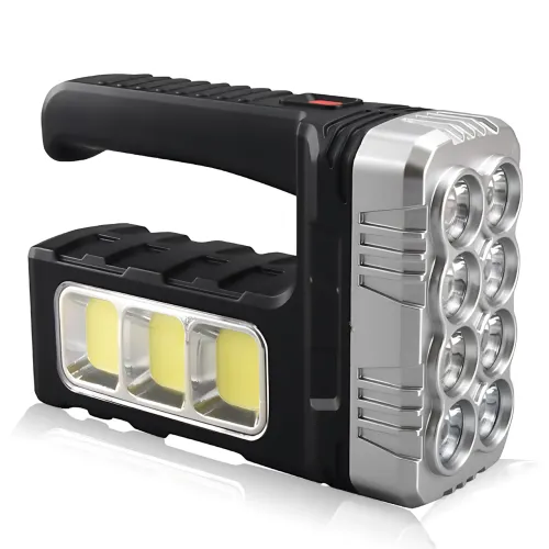 Ліхтарик акумуляторний 7701A-COB на сонячній батареї, XPE + COB LED, 3 режими, Power Bank, USB/220 В - фото 2