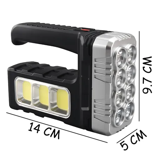 Ліхтарик акумуляторний 7701A-COB на сонячній батареї, XPE + COB LED, 3 режими, Power Bank, USB/220 В - фото 9
