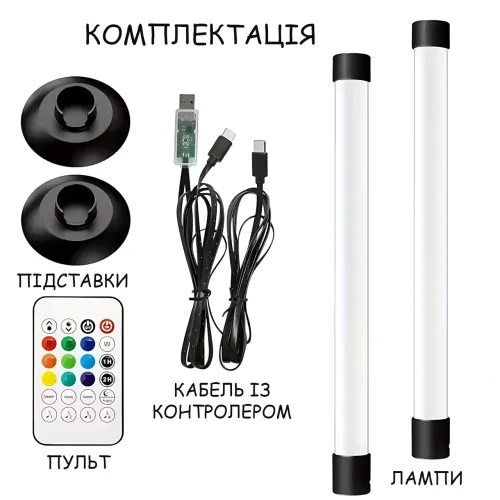 Настольный атмосферный RGB светильник USB MA767, 2 LED RGBIC панели, умное управление с телефона и пульта, синхронизация с музыкой - фото 9